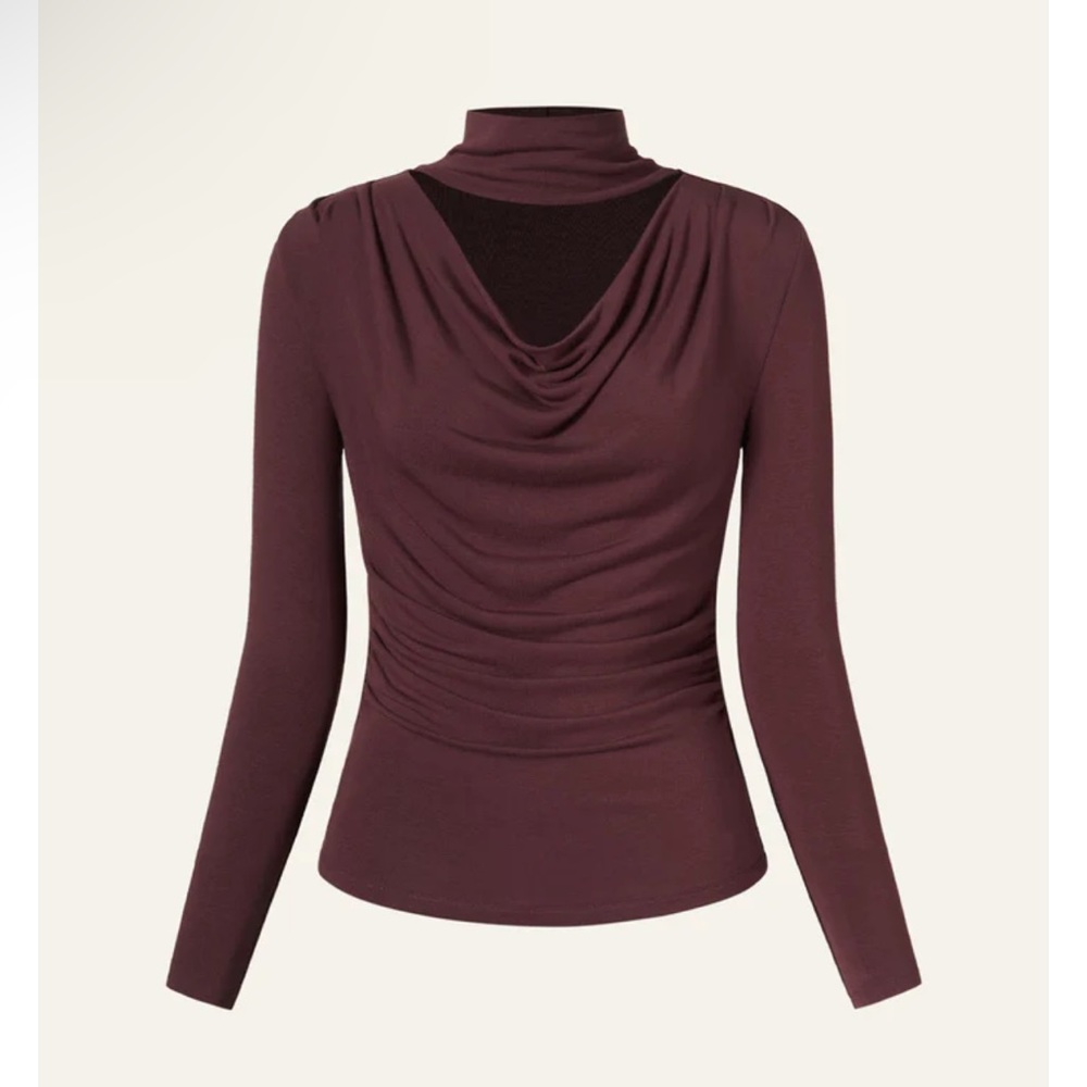 OGL Eco-MiyaMoon® Draped Cutout Ruching Blouse
